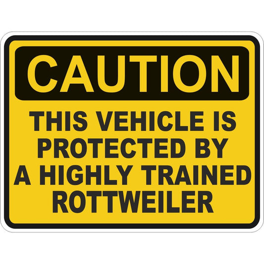 Caution Rottweiler Vehicle