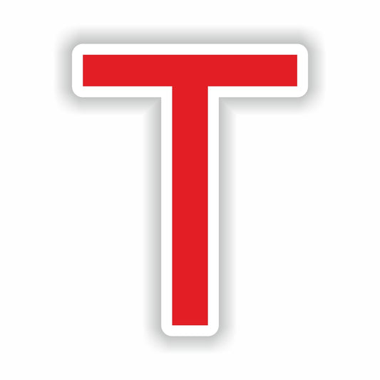 Letter T Red