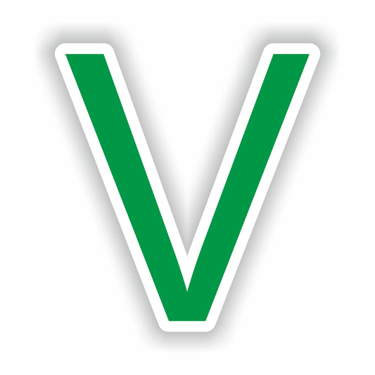 Letter V Green