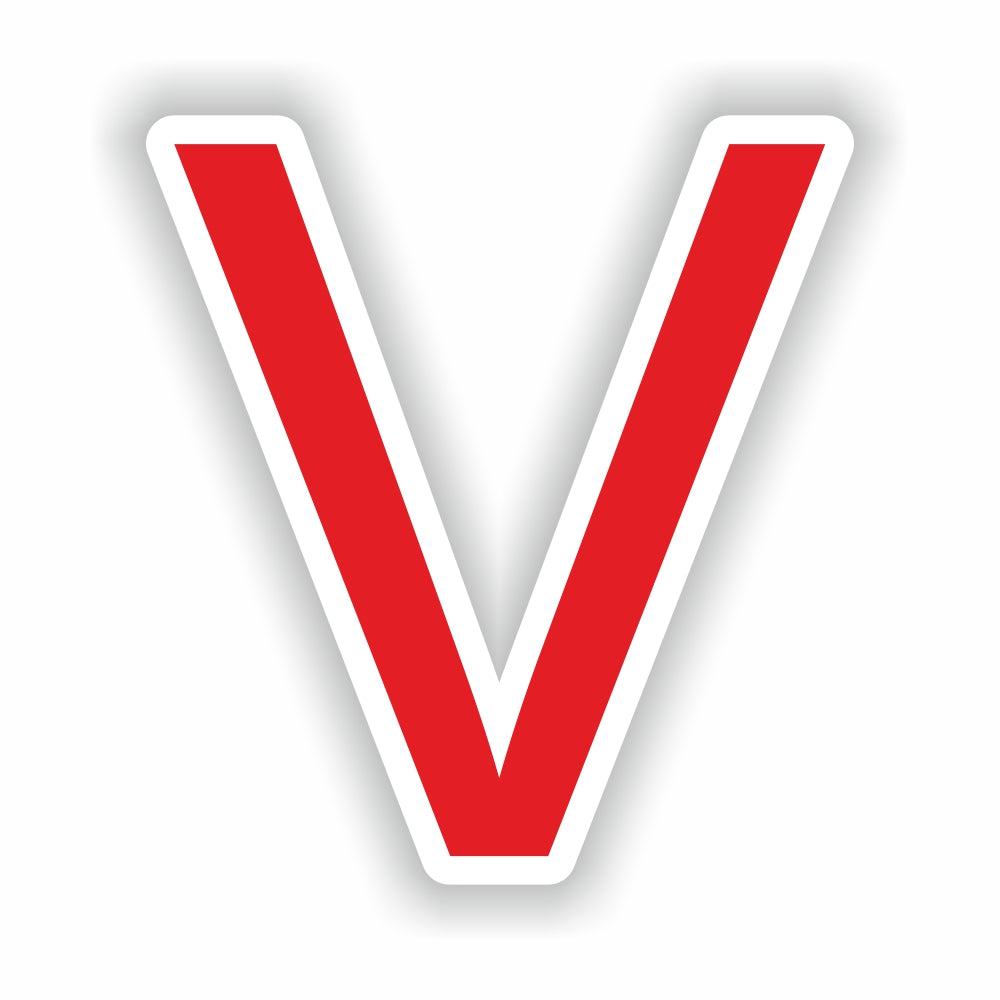 Letter V Red