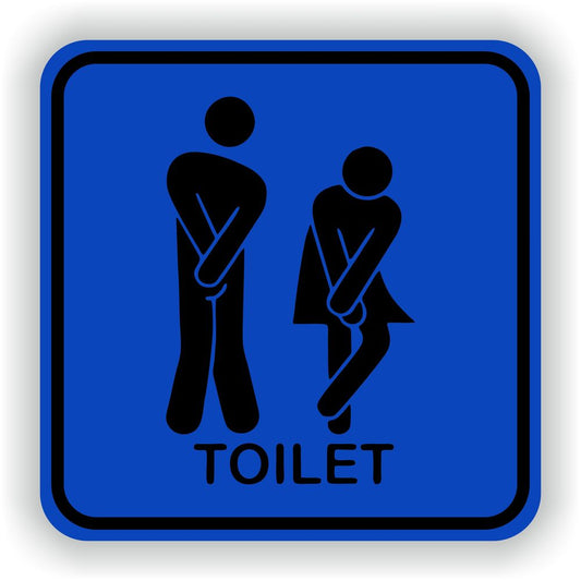 Wc Sign Toilet Blue