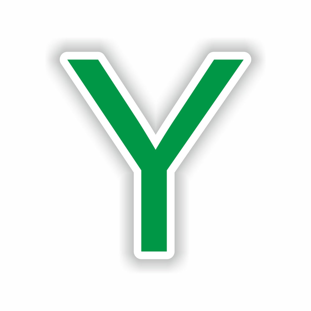 Letter Y Green