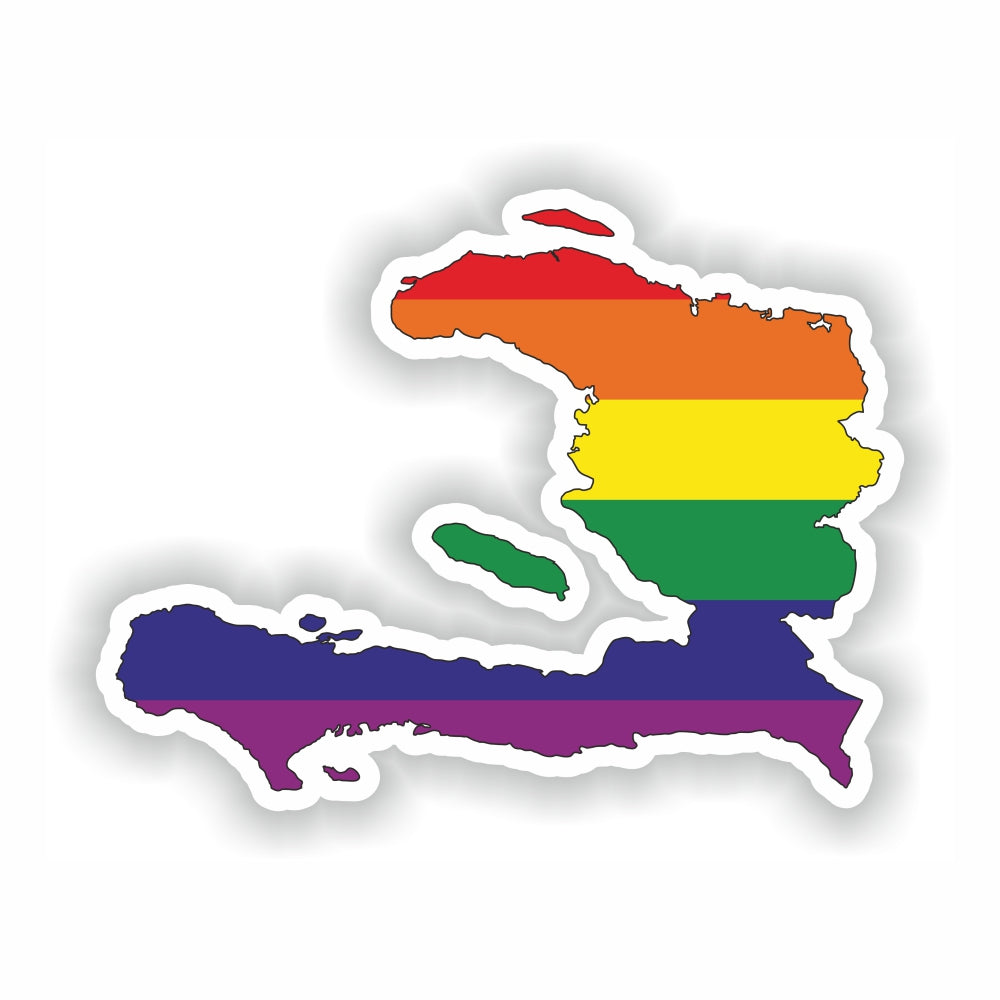 Haiti Gay Rainbow Map Flag