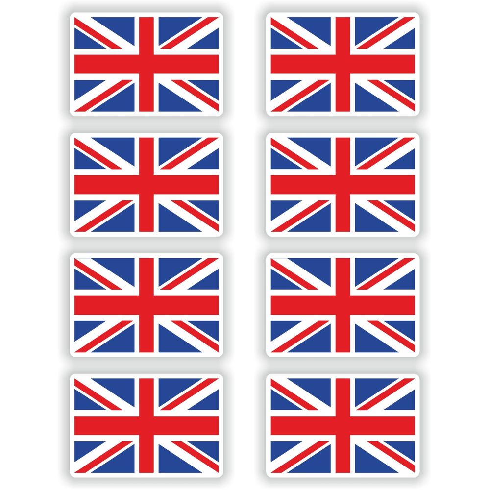 8 x Stickers British Flags Britain Union Jack