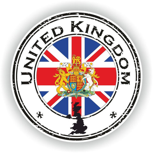 United Kingdom UK Seal Round Flag