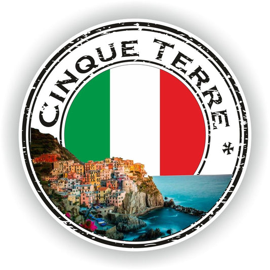 Cinque Terre Italy Seal Round Flag