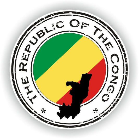 Republic Of Congo Seal Round Flag