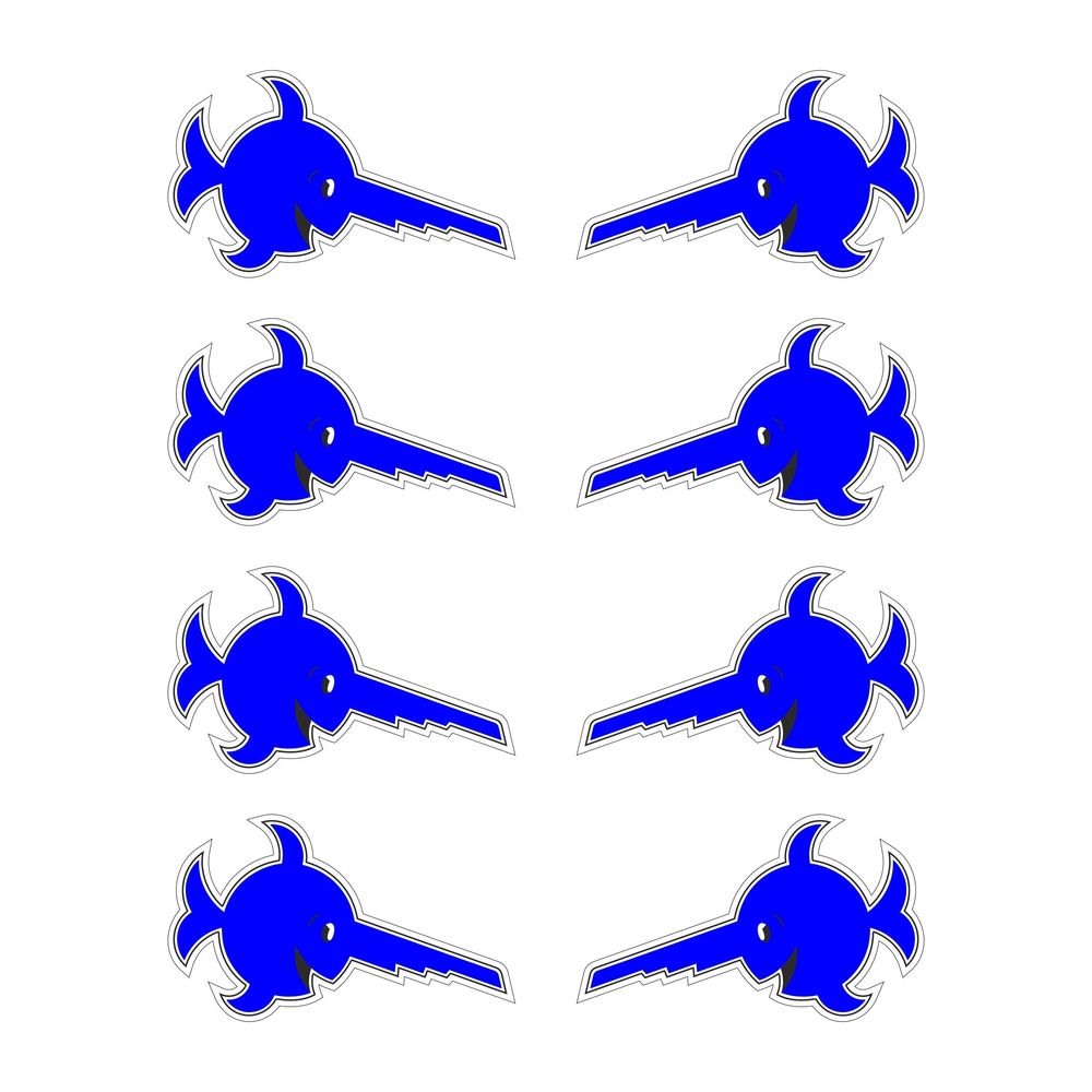 8 x Laughing Sawfish Blue German Submarine U-Boat Military