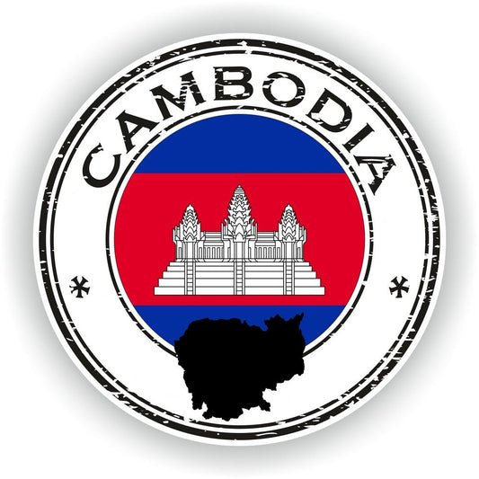 Cambodia Seal Round Flag