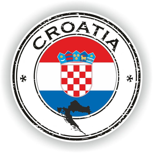 Croatia Sticker Seal Round Flag