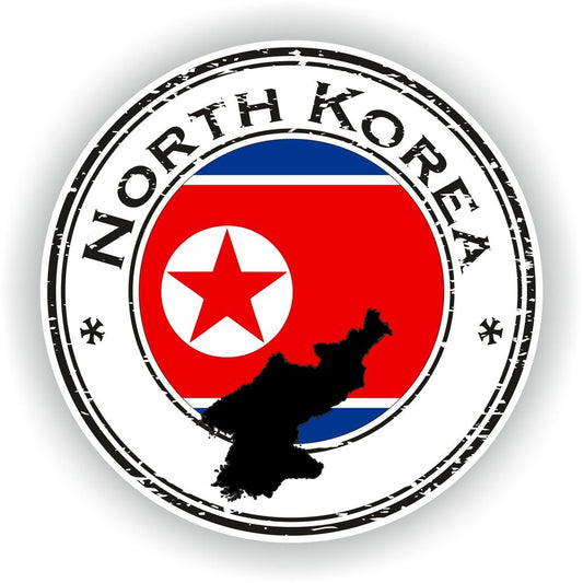 North Korea Seal Round Flag