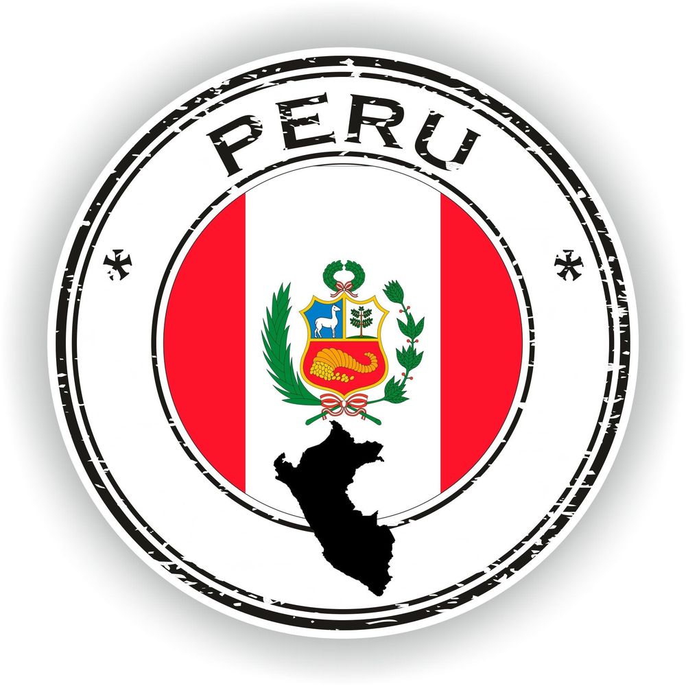 Peru Seal Round Flag