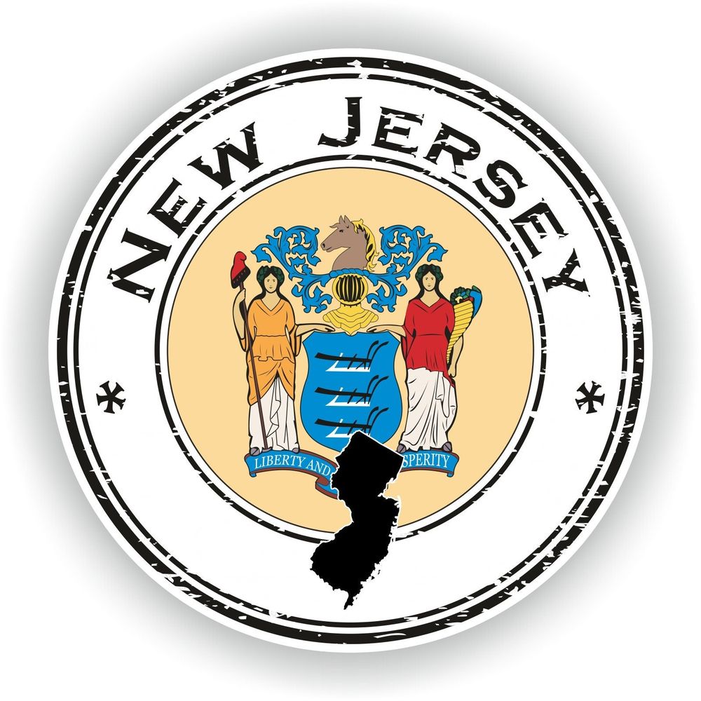 New Jersey Seal Round Flag