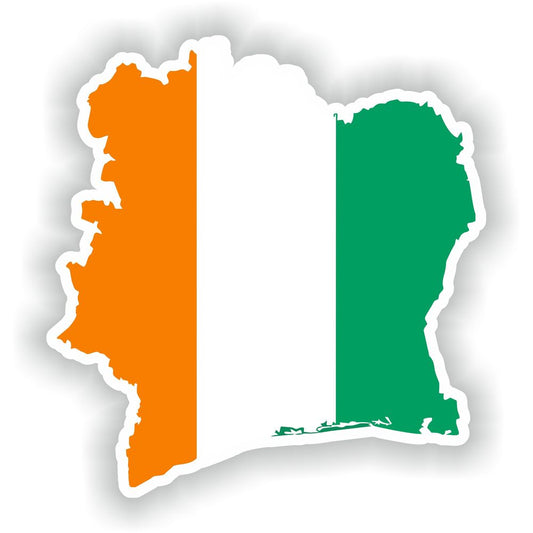 Cote D'Ivoire Map Flag