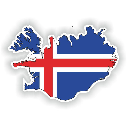 Iceland Map Flag Silhouette