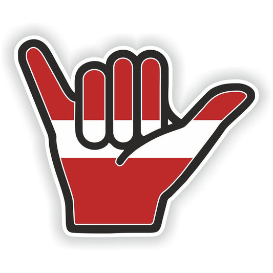 Latvia Shaka Hand Hang Loose