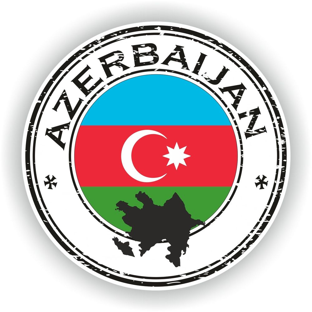 Azerbaijan Seal Round Flag