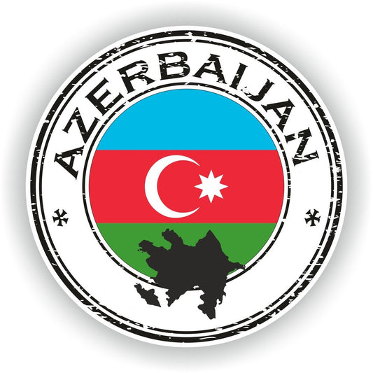 Azerbaijan Seal Round Flag