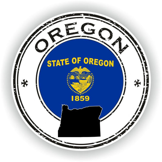 Oregon Seal Round Flag