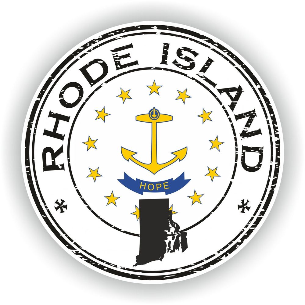 Rhode Island Seal Round Flag
