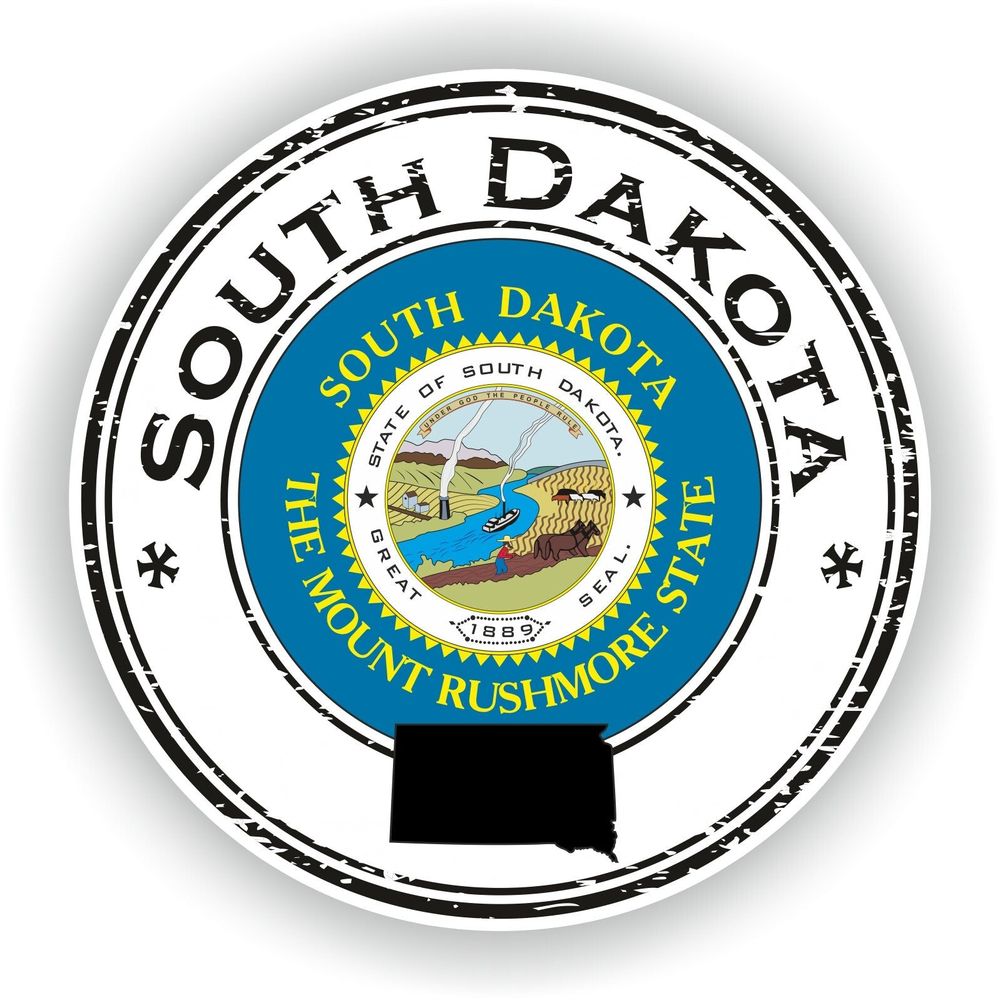 South Dakota Seal Round Flag