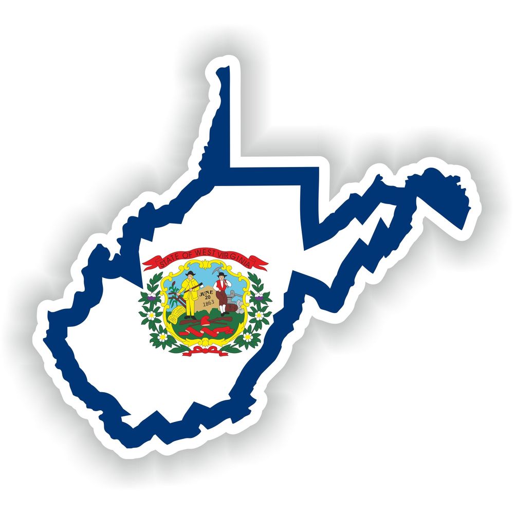 West Virginia Map Flag