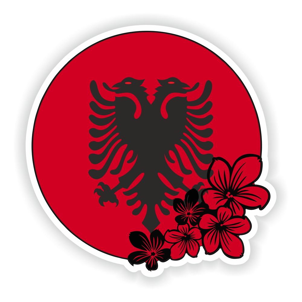 Albania Round Flag