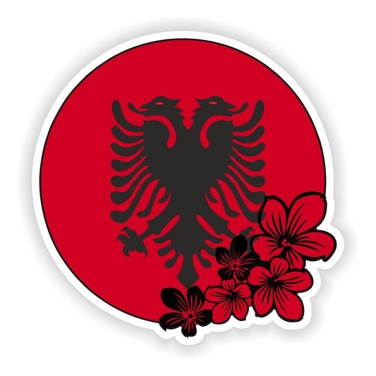 Albania Round Flag
