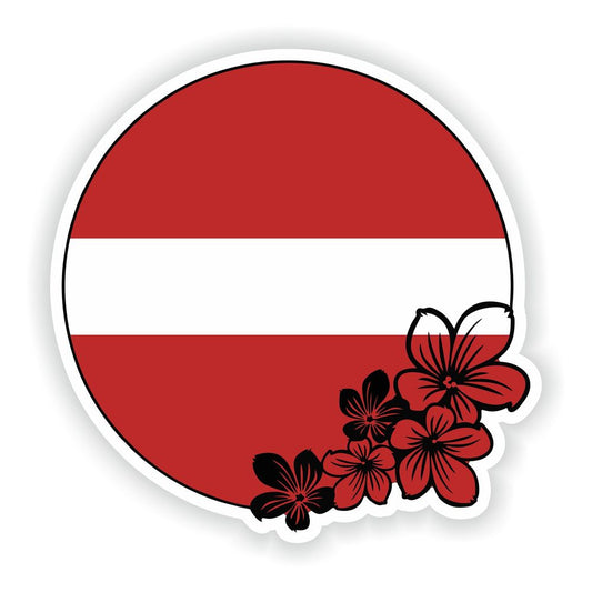 Latvia Round Flag