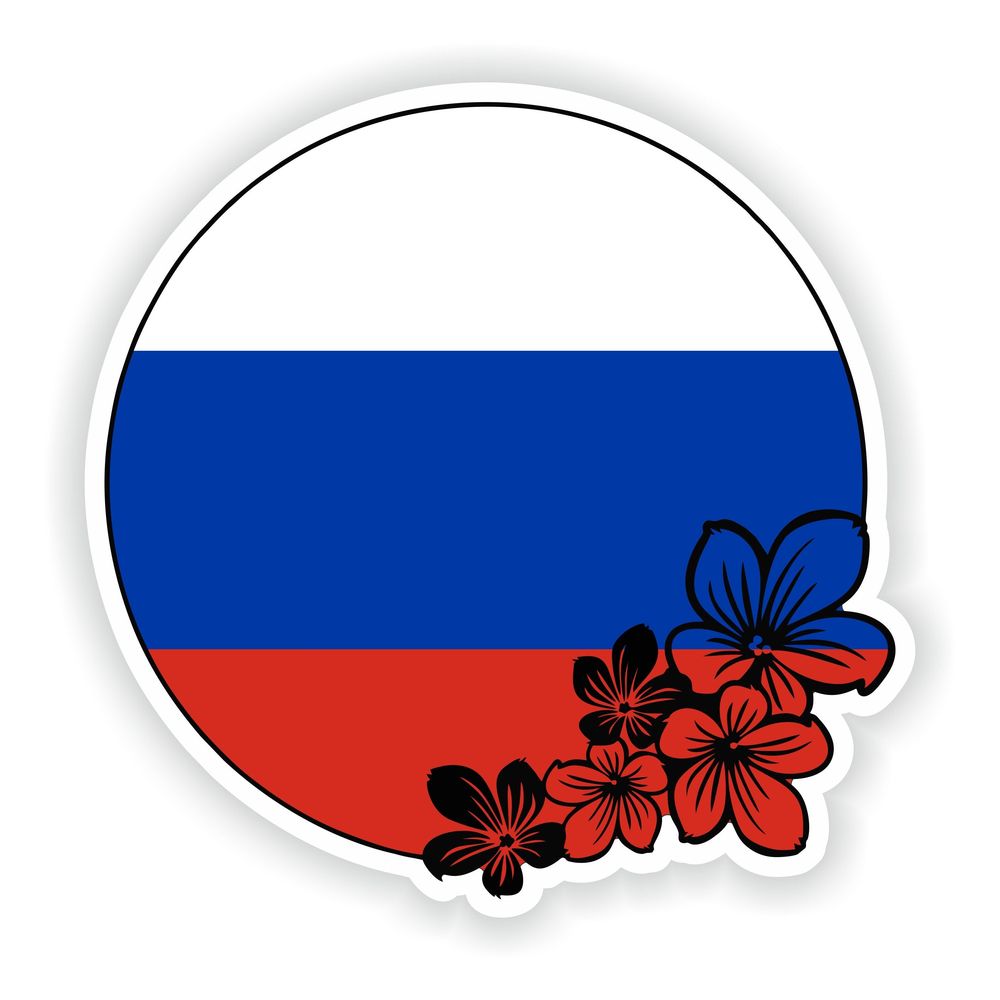 Russia Round Flag