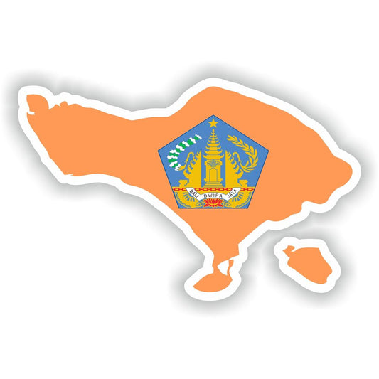 Bali Indonesia Map Flag