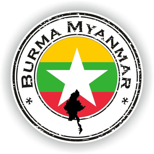 Burma Myanmar Seal Round Flag