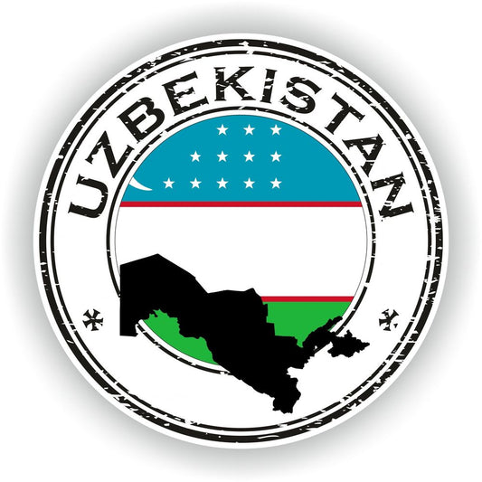 Uzbekistan Seal Round Flag