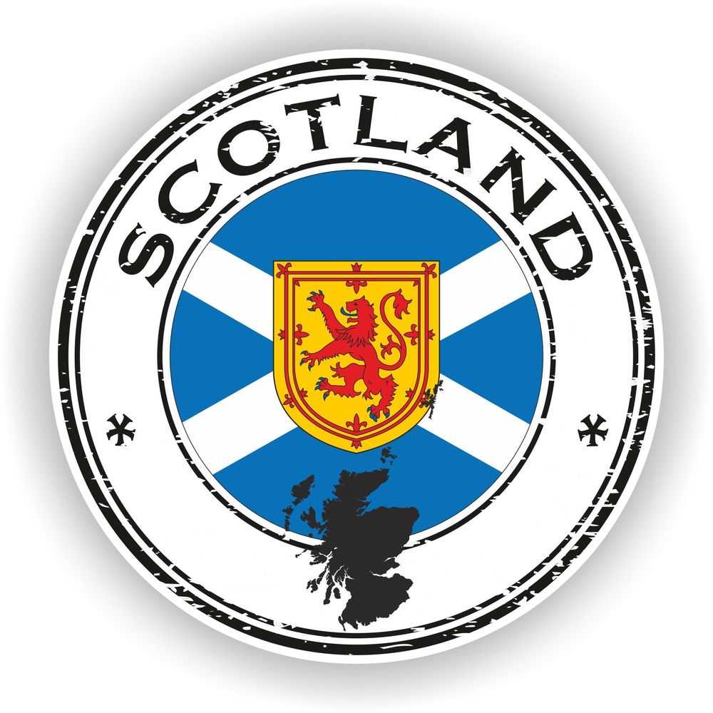 Scotland Sticker Seal Round Flag