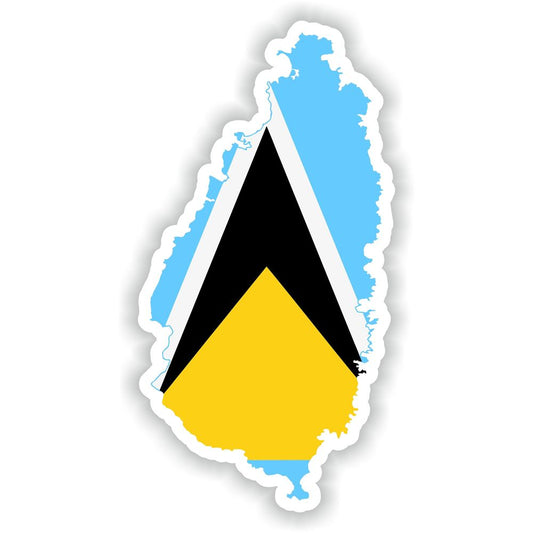 Saint Lucia Map Flag