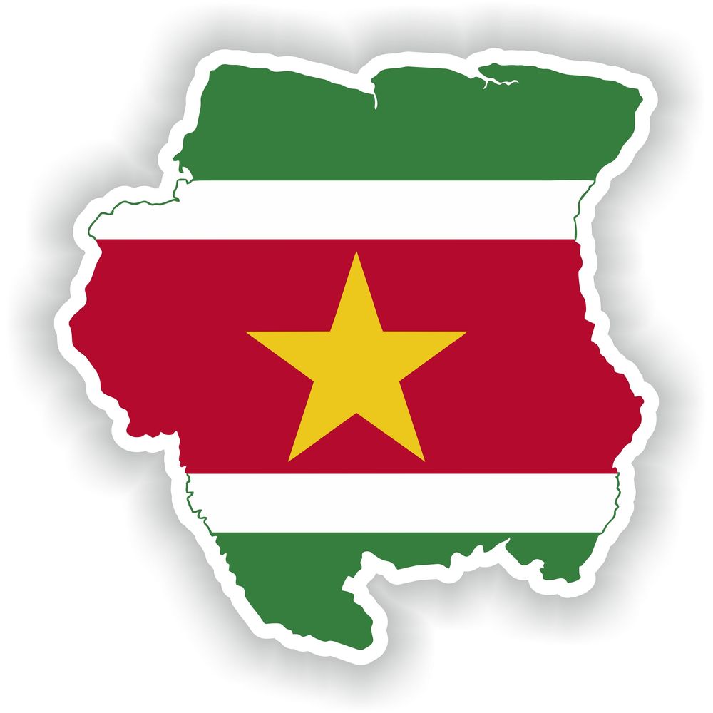 Suriname Map Flag