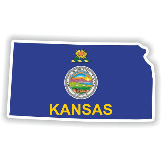 Kansas Map Flag