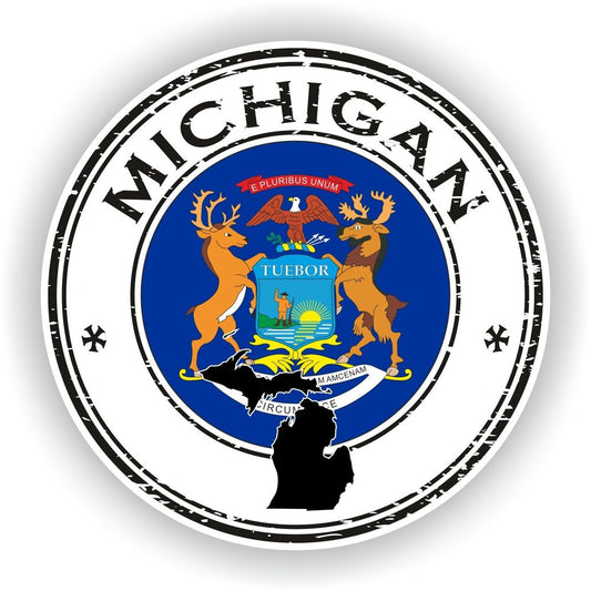 Michigan Seal Round Flag