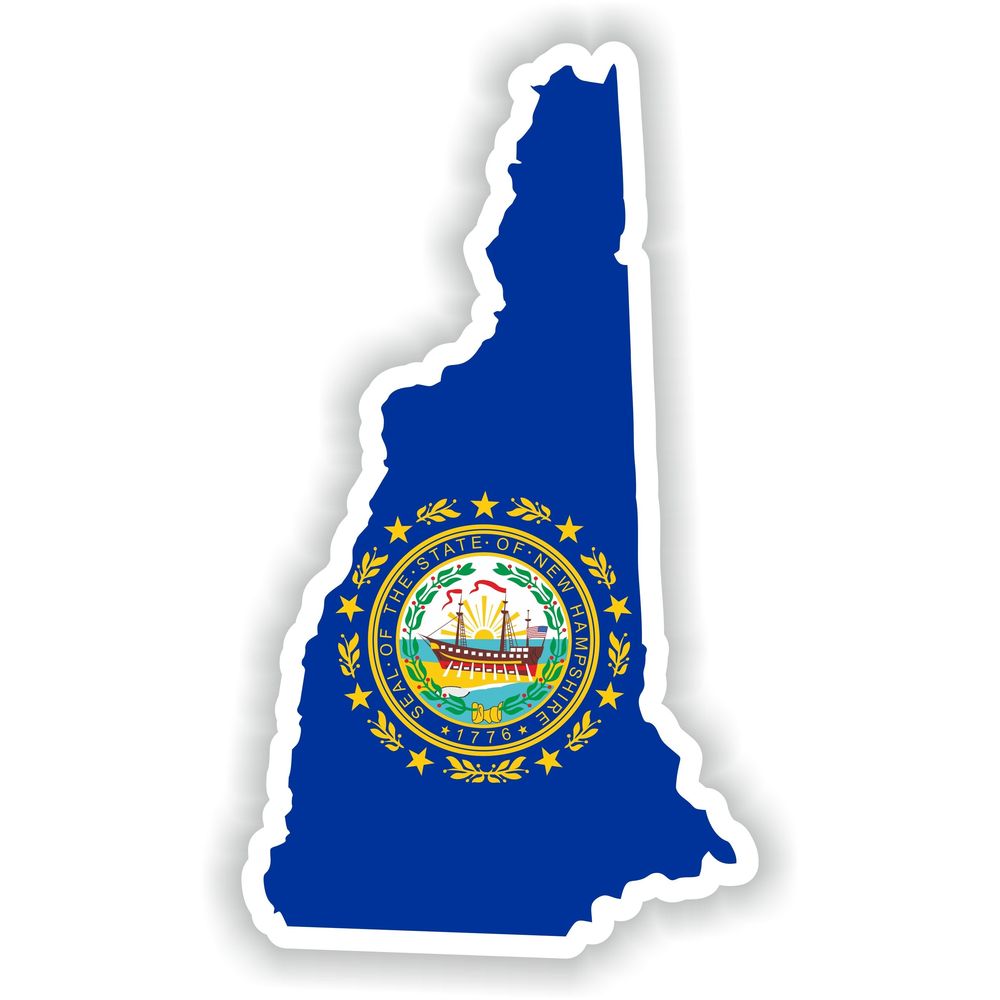 New Hampshire Map Flag