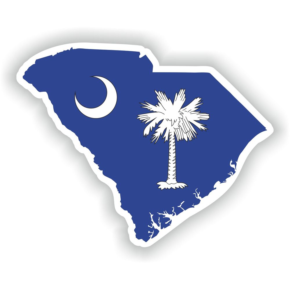South Carolina Map Flag