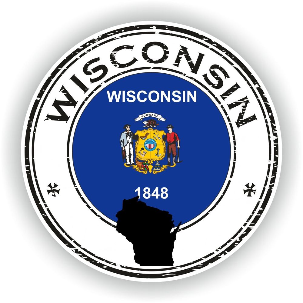Wisconsin Seal Round Flag