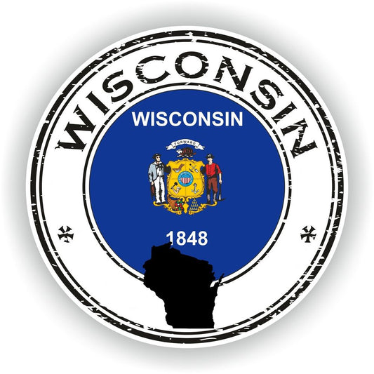 Wisconsin Seal Round Flag