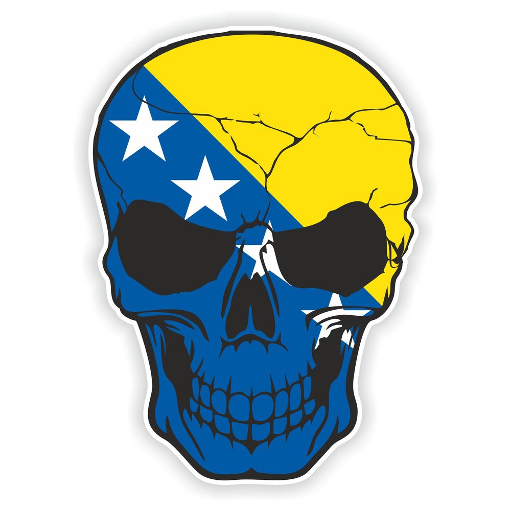 Bosnia Skull With Flag