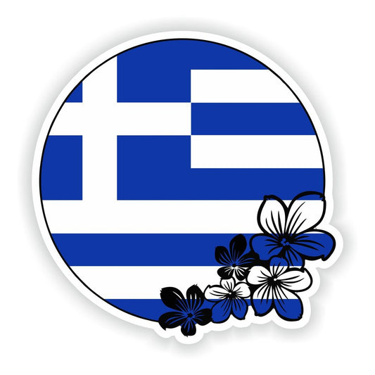 Greece Round Flag