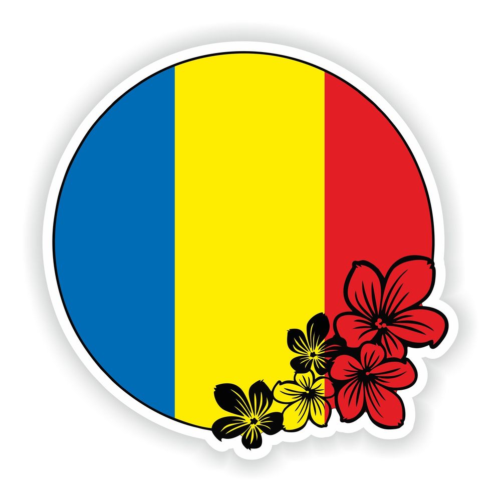 Romania Round Flag