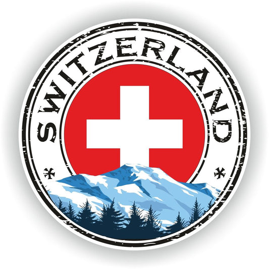 Switzerland Sticker Seal Round Flag