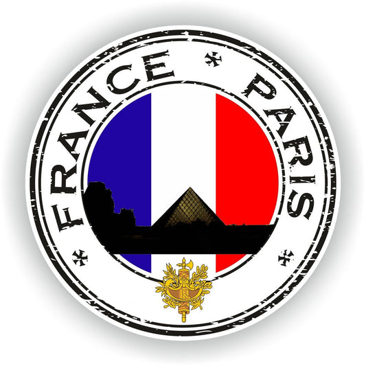 France Paris Louvre Seal Round Flag