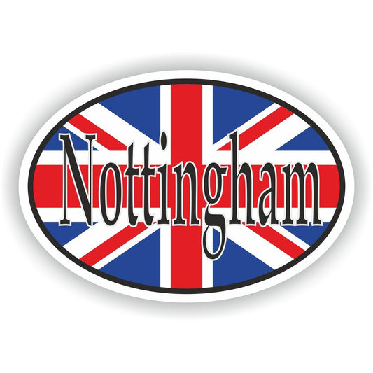 Nottingham United Kingdom UK City Country Code Oval With Flag