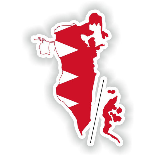 Bahrain Map Flag Silhouette