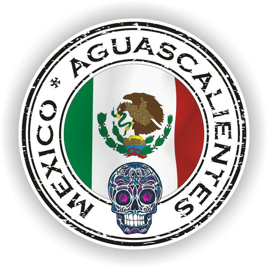 Mexico Aguascalientes Day Of The Dead Seal Round Flag